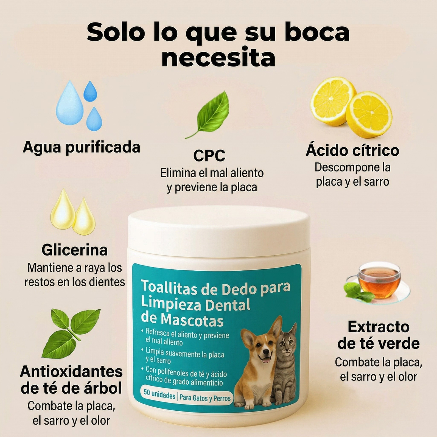 Pawsz™- Toallitas dentales naturales para mascotas