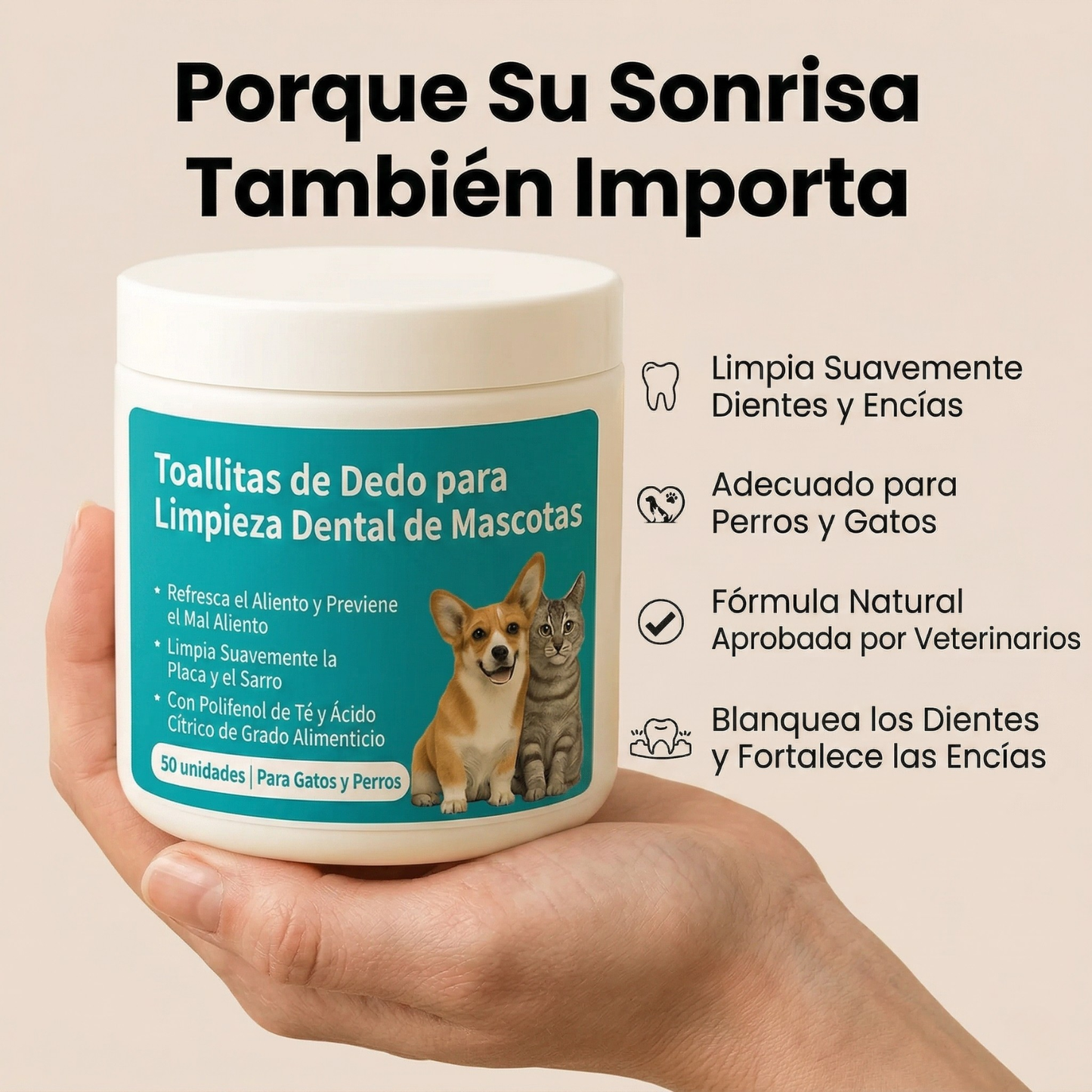 Pawsz™- Toallitas dentales naturales para mascotas