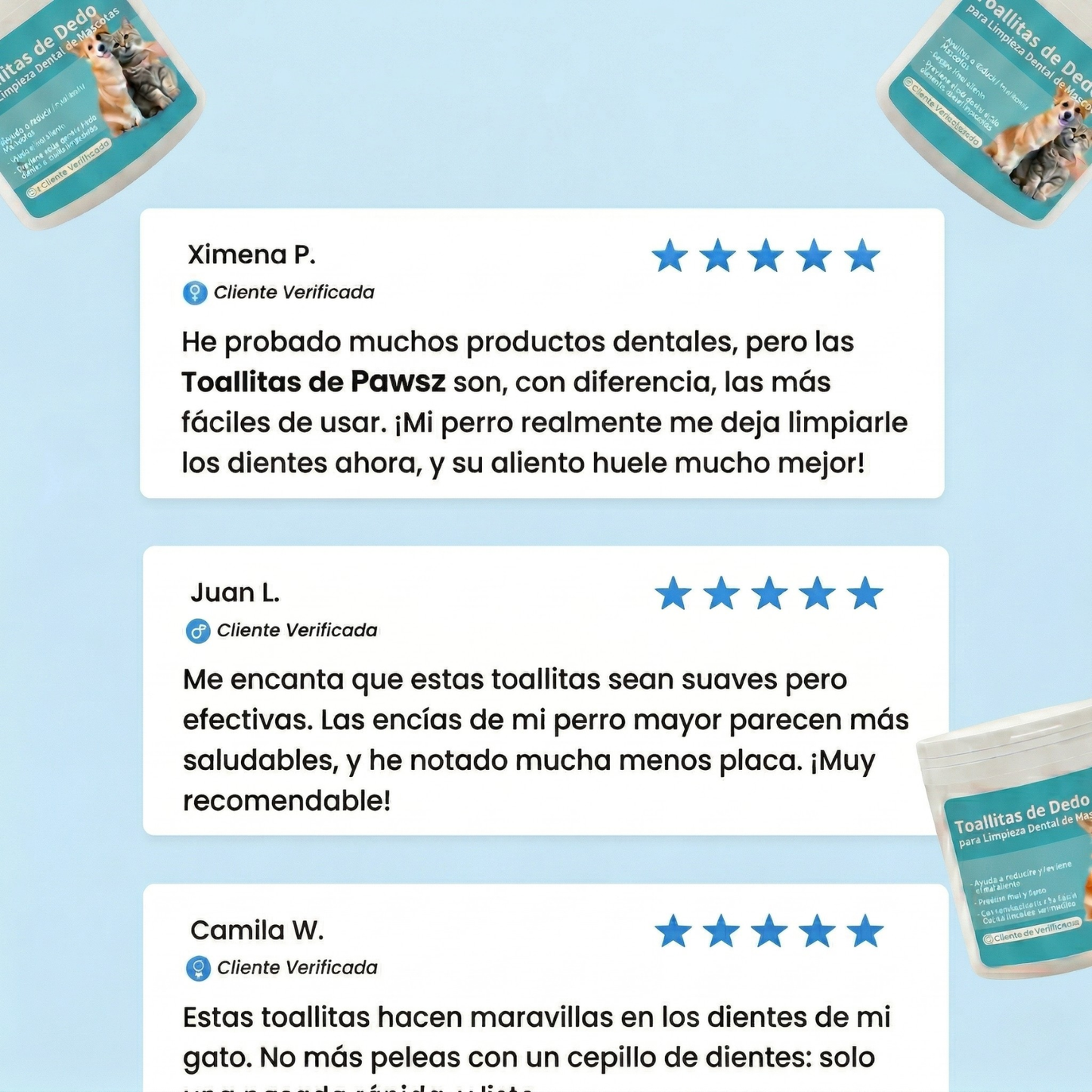 Pawsz™- Toallitas dentales naturales para mascotas